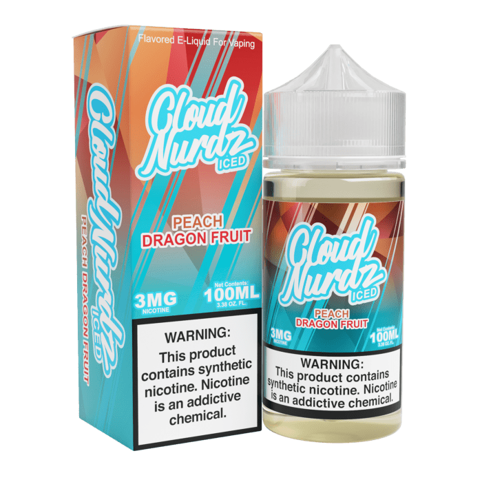 Buy Cloud Nurdz | Iced Peach Dragonfruit | Ejuice | Eliquid | 100 ml E-Juice Resellers at Cheap Wholesale Distributor Deal Prices from ejuiceresellers.com