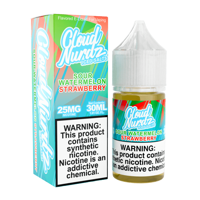 Buy Cloud Nurdz | Iced Sour Watermelon Strawberry | Ejuice | Eliquid | Salt | 30 ml E-Juice Resellers at Cheap Wholesale Distributor Deal Prices from ejuiceresellers.com