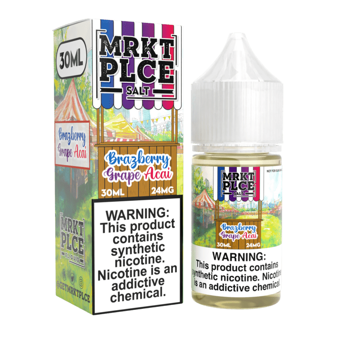 Buy MRKT PLCE | Brazberry Grape Acai | Ejuice | Eliquid | Salt | 30 ml E-Juice Resellers at Cheap Wholesale Distributor Deal Prices from ejuiceresellers.com