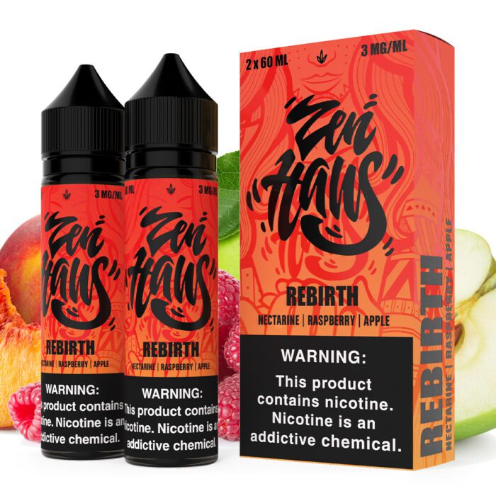 Buy Zen Haus | Rebirth | Nectarine Raspberry Apple | Ejuice | Eliquid | 120 mL at Cheap Wholesale Distributor Deal Prices from ejuiceresellers.com