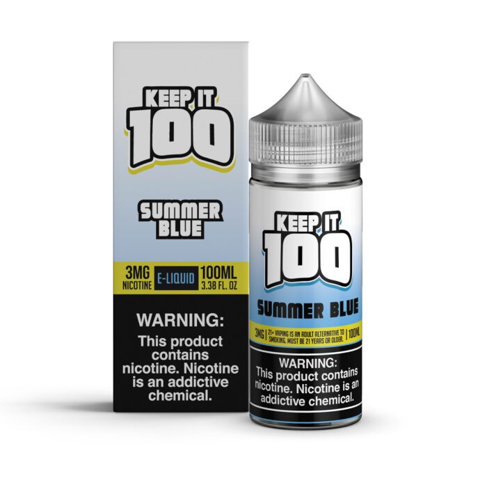 Buy Keep It 100 | Summer Blue | Ejuice | Eliquid | 100 mL at Cheap Wholesale Distributor Deal Prices from ejuiceresellers.com