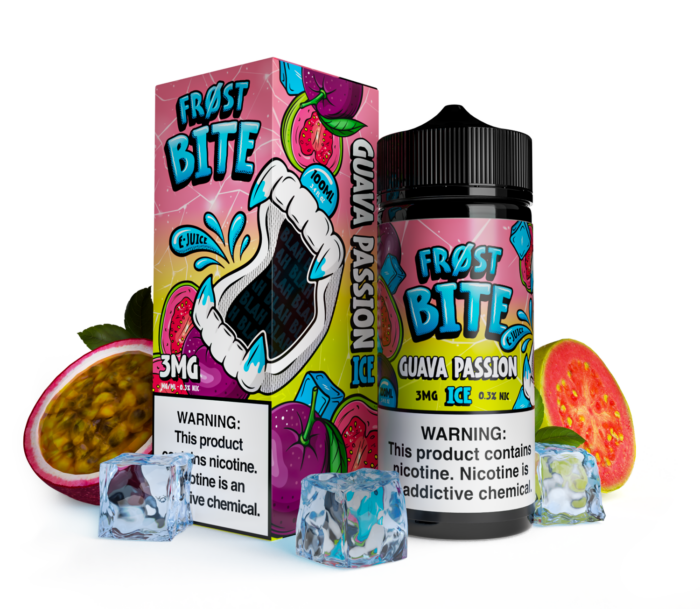 Buy Frost Bite | Guava Passion Ice | Ejuice | Eliquid | 100 ml E-Juice Resellers at Cheap Wholesale Distributor Deal Prices from ejuiceresellers.com