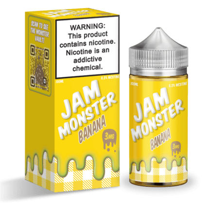Buy Jam Monster | Banana | Ejuice | Eliquid | 100 ml E-Juice Resellers at Cheap Wholesale Distributor Deal Prices from ejuiceresellers.com