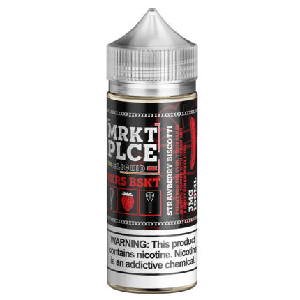 Buy MRKT PLCE | BKRS BSKT Strawberry Biscotti | Ejuice | Eliquid | Salt | 100 ml E-Juice Resellers at Cheap Wholesale Distributor Deal Prices from ejuiceresellers.com