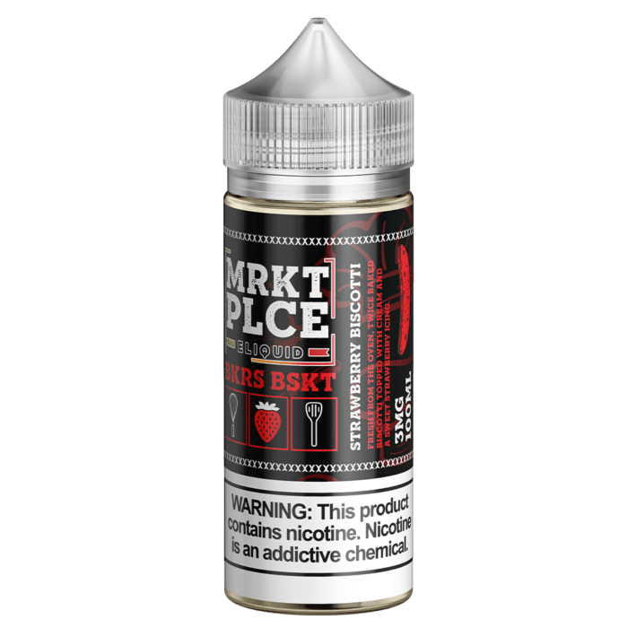 Buy MRKT PLCE | BKRS BSKT Strawberry Biscotti | Ejuice | Eliquid | Salt | 100 ml E-Juice Resellers at Cheap Wholesale Distributor Deal Prices from ejuiceresellers.com