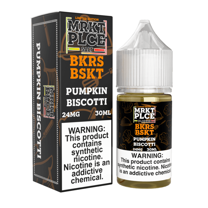Buy MRKT PLCE | BKRS BSKT Pumpkin Biscotti | Ejuice | Eliquid | Salt | 30 ml E-Juice Resellers at Cheap Wholesale Distributor Deal Prices from ejuiceresellers.com