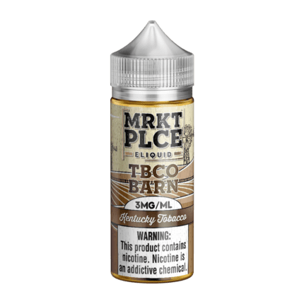 Buy MRKT PLCE | TBCO Barn Kentucky Tobacco | Ejuice | Eliquid | Salt | 100 ml E-Juice Resellers at Cheap Wholesale Distributor Deal Prices from ejuiceresellers.com