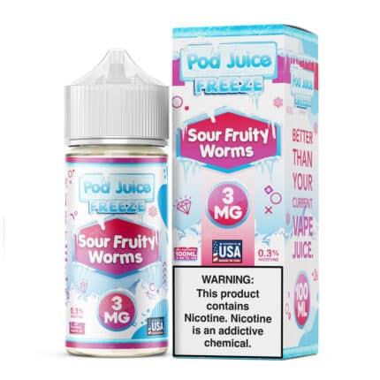 Sour Fruity Worms Freeze by Pod Juice - 100mL