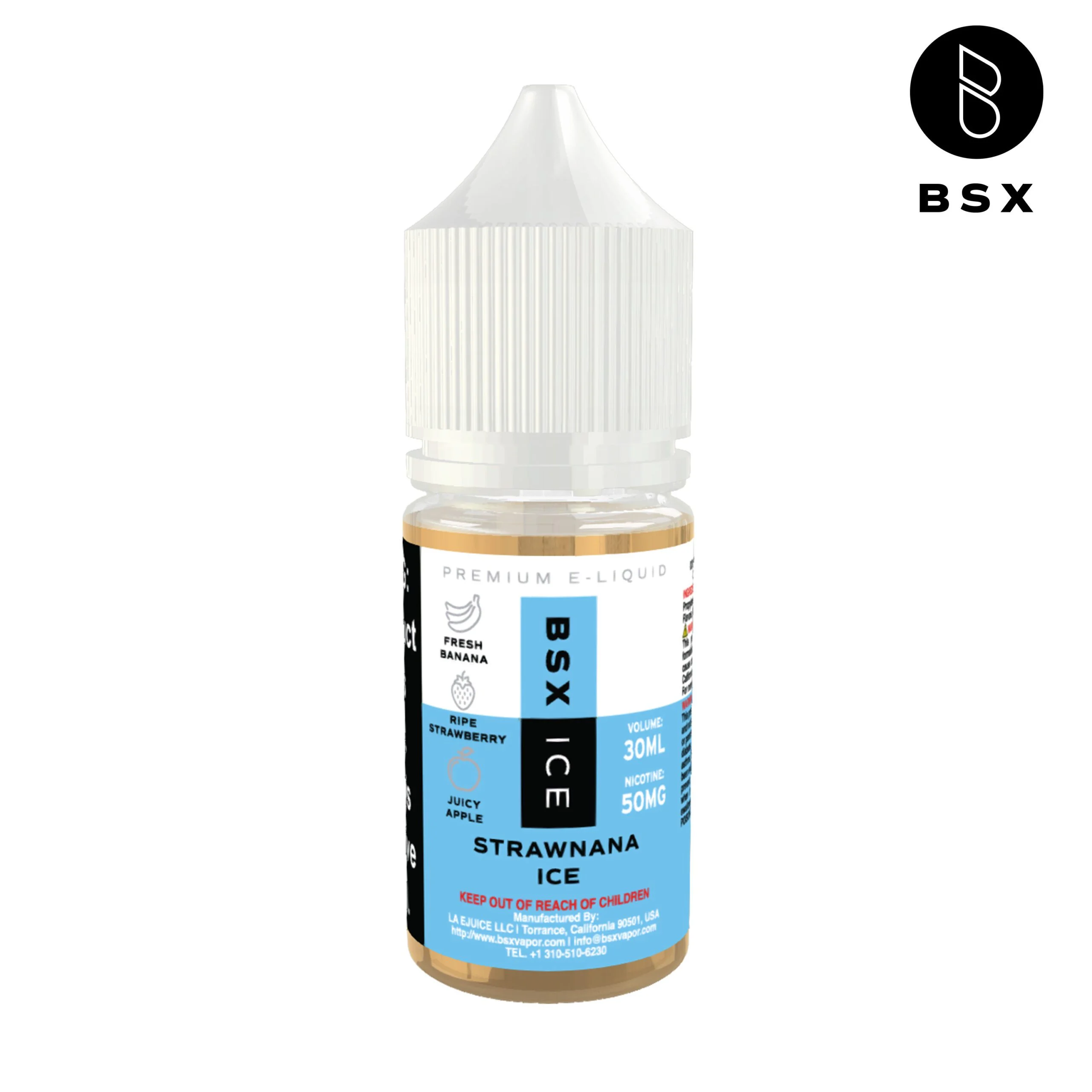 Glas BSX Strawnana Ice salt nicotine e-liquid, Glas BSX ICE Series Salt E-Liquid - 30mL, wholesale