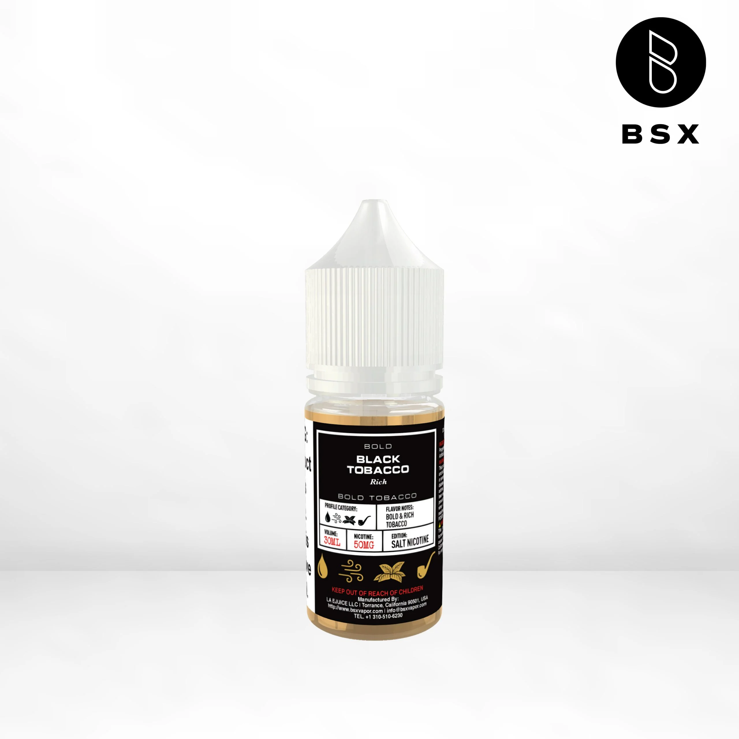 Glas BSX Black Tobacco salt nicotine e-liquid, Glas BSX Tobacco Series Salt E-Liquid - 30mL, wholesale