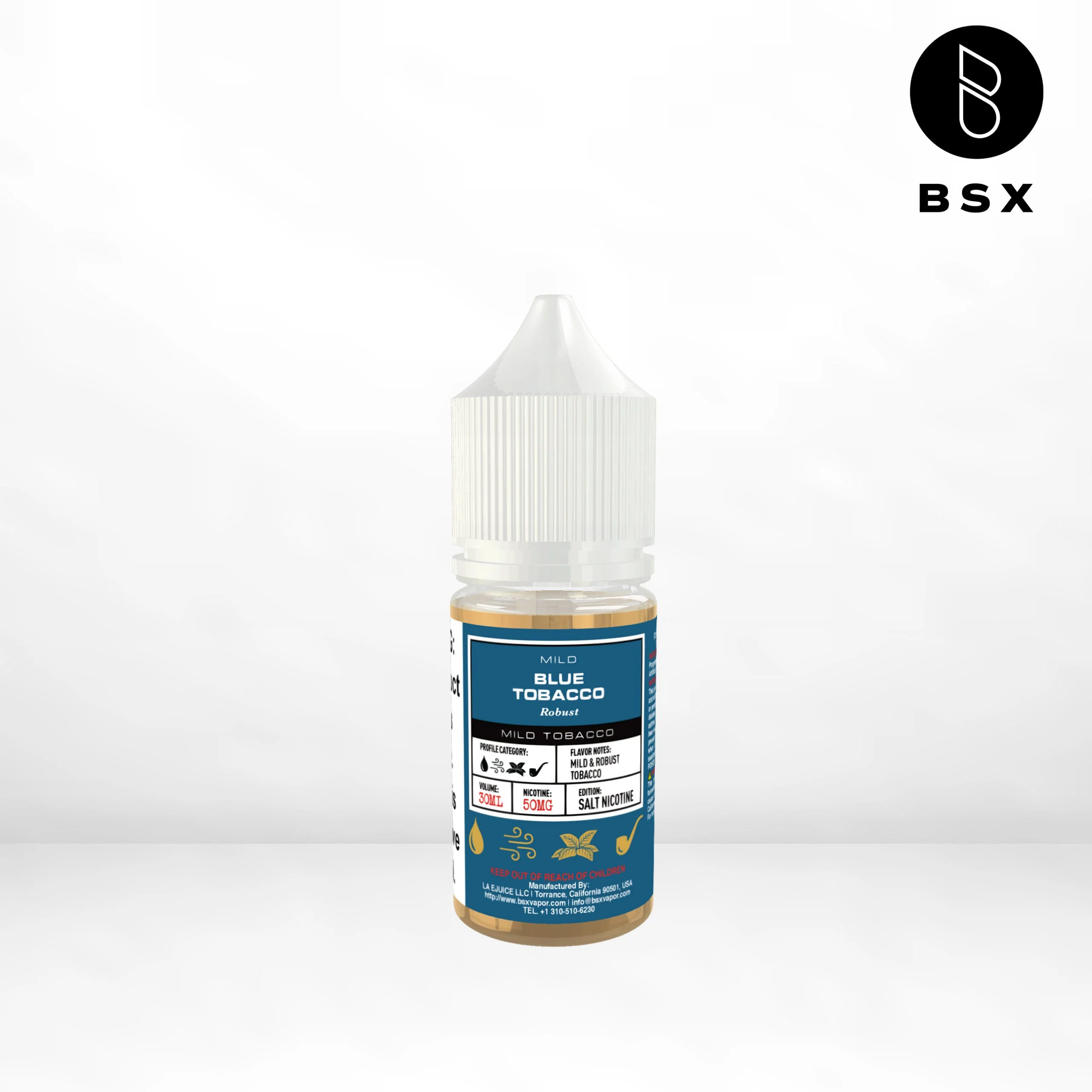 Glas BSX Blue Tobacco salt nicotine e-liquid, Glas BSX Tobacco Series Salt E-Liquid - 30mL, wholesale