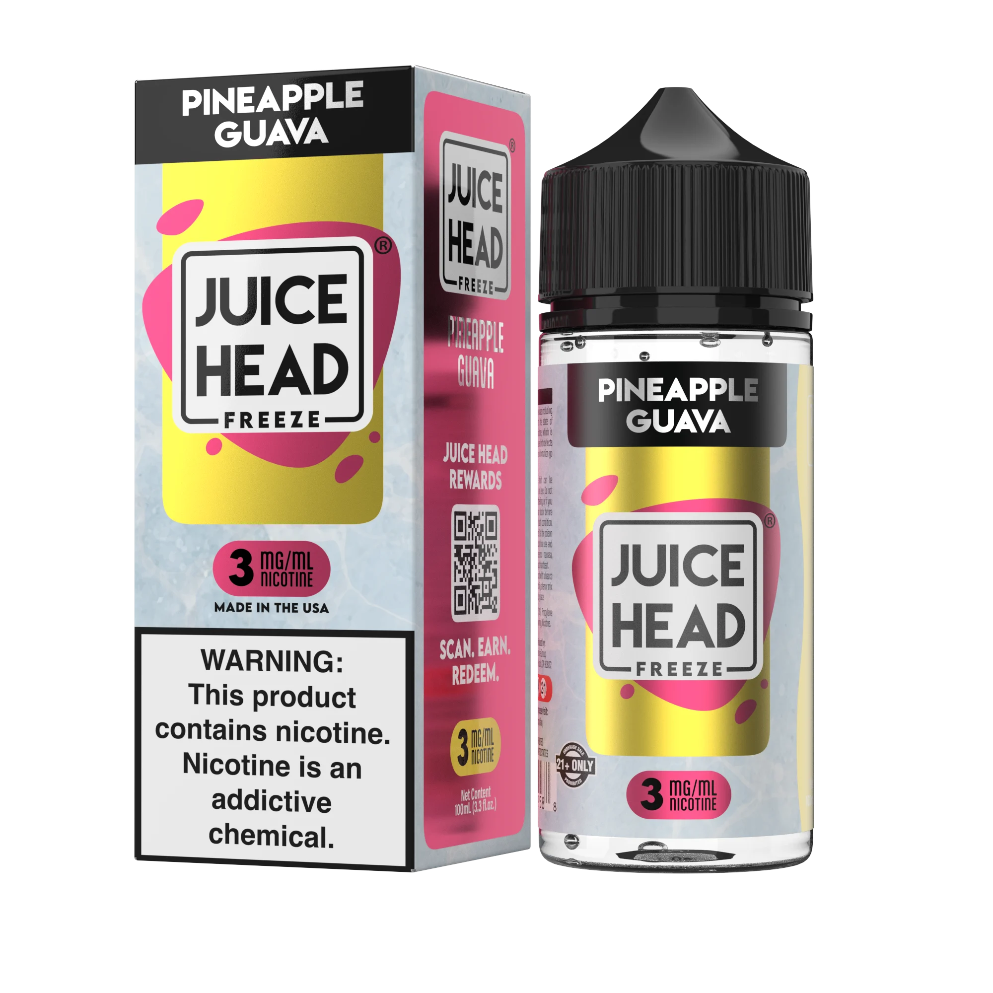 Juice Head Pineapple Guava Freeze freebase e-liquid, Juice Head Freeze ZTN E-Liquid - 100mL, wholesale