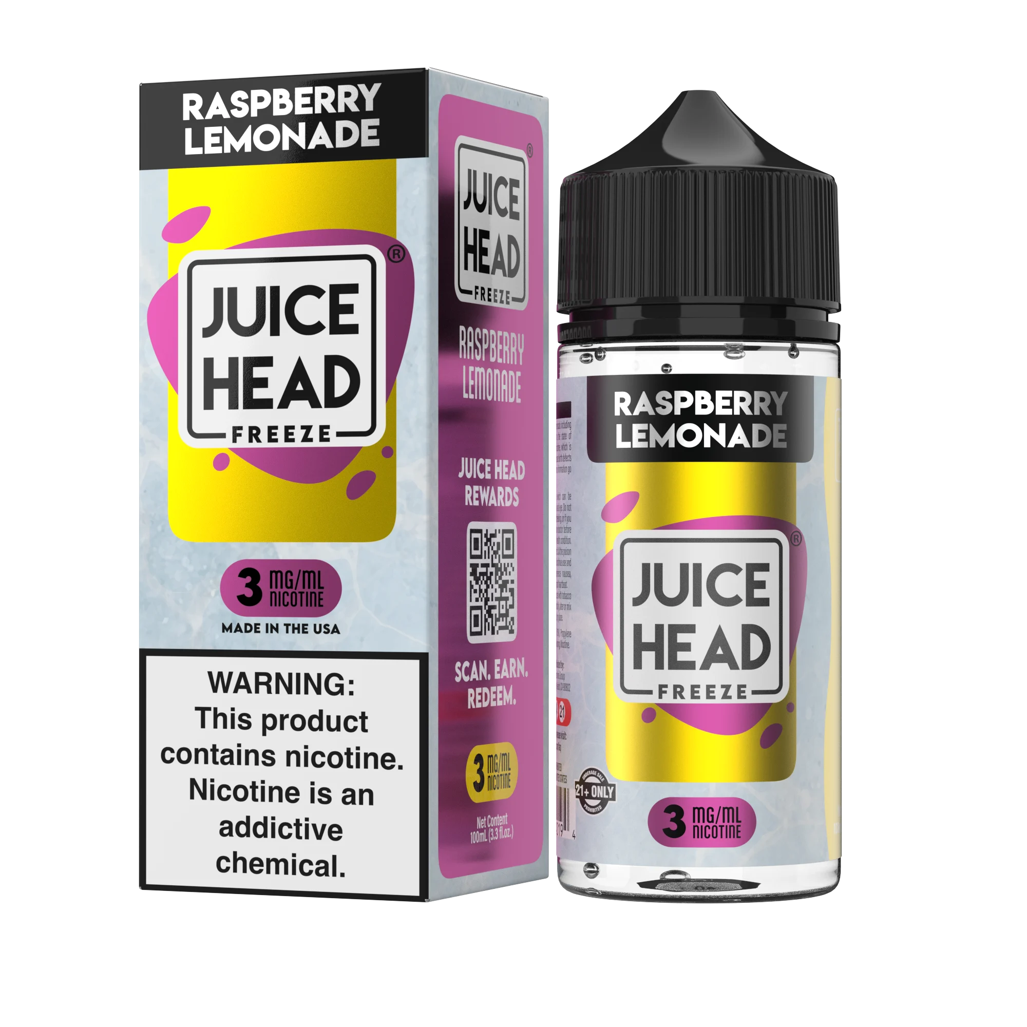 Juice Head Raspberry Lemonade Freeze freebase e-liquid, Juice Head Freeze ZTN E-Liquid - 100mL, wholesale