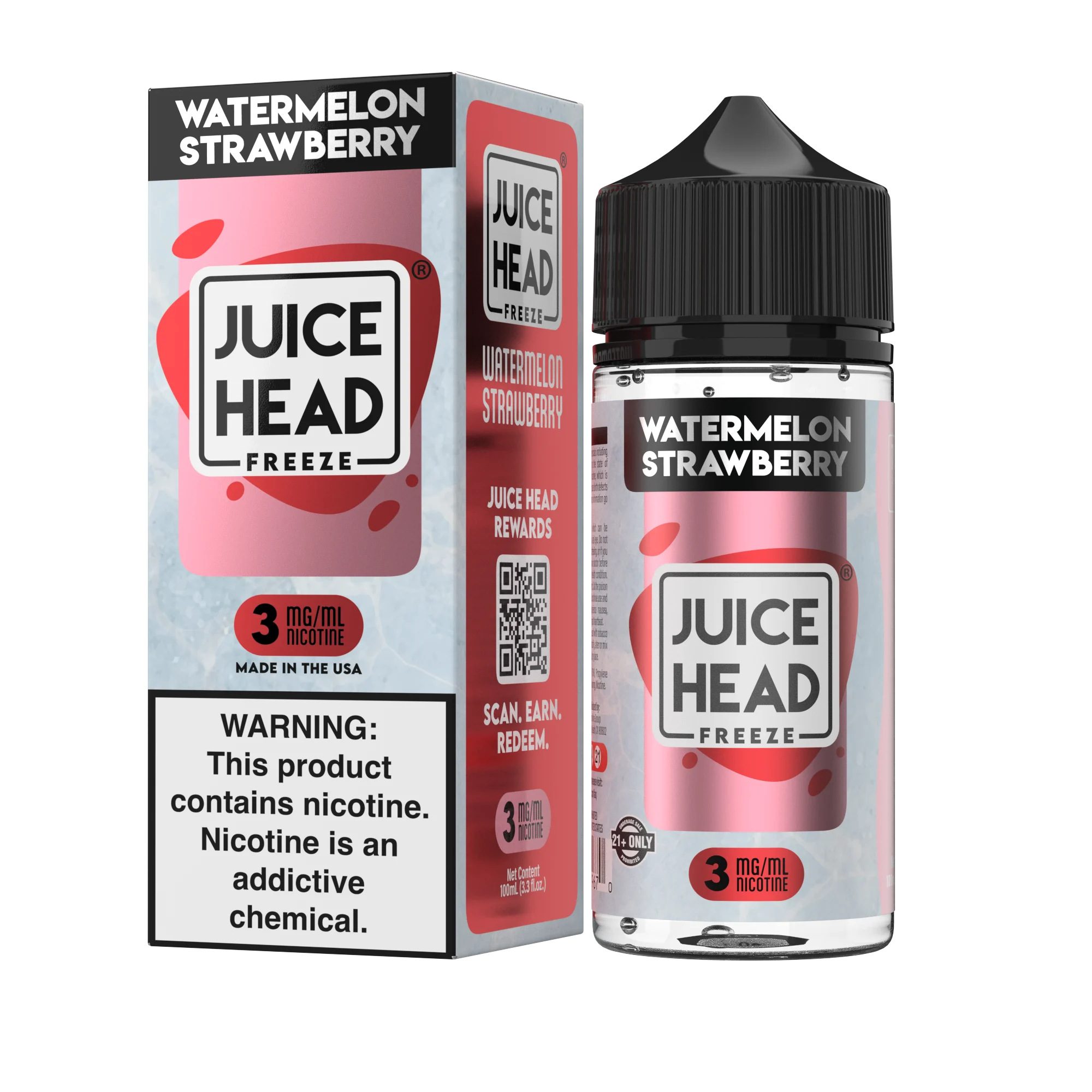 Juice Head Watermelon Strawberry Freeze freebase e-liquid, Juice Head Freeze ZTN E-Liquid - 100mL, wholesale