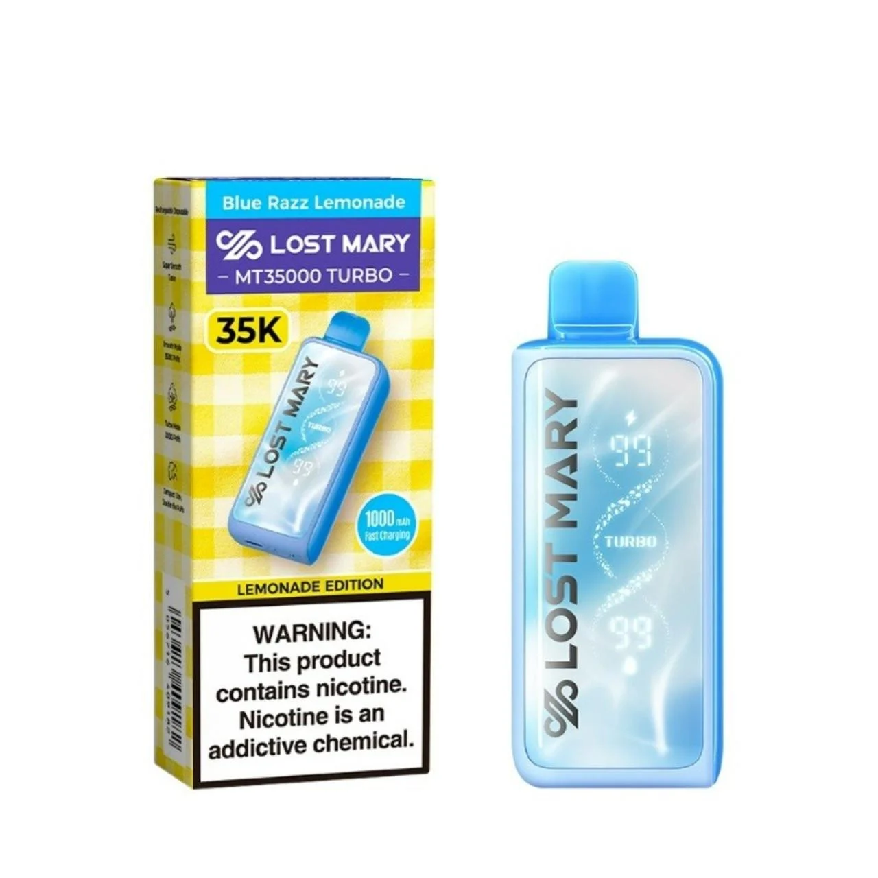 Lost Mary Blue Razz Lemonade disposable vape, Lost Mary MT35000 Turbo 35K Disposable Vape, wholesale