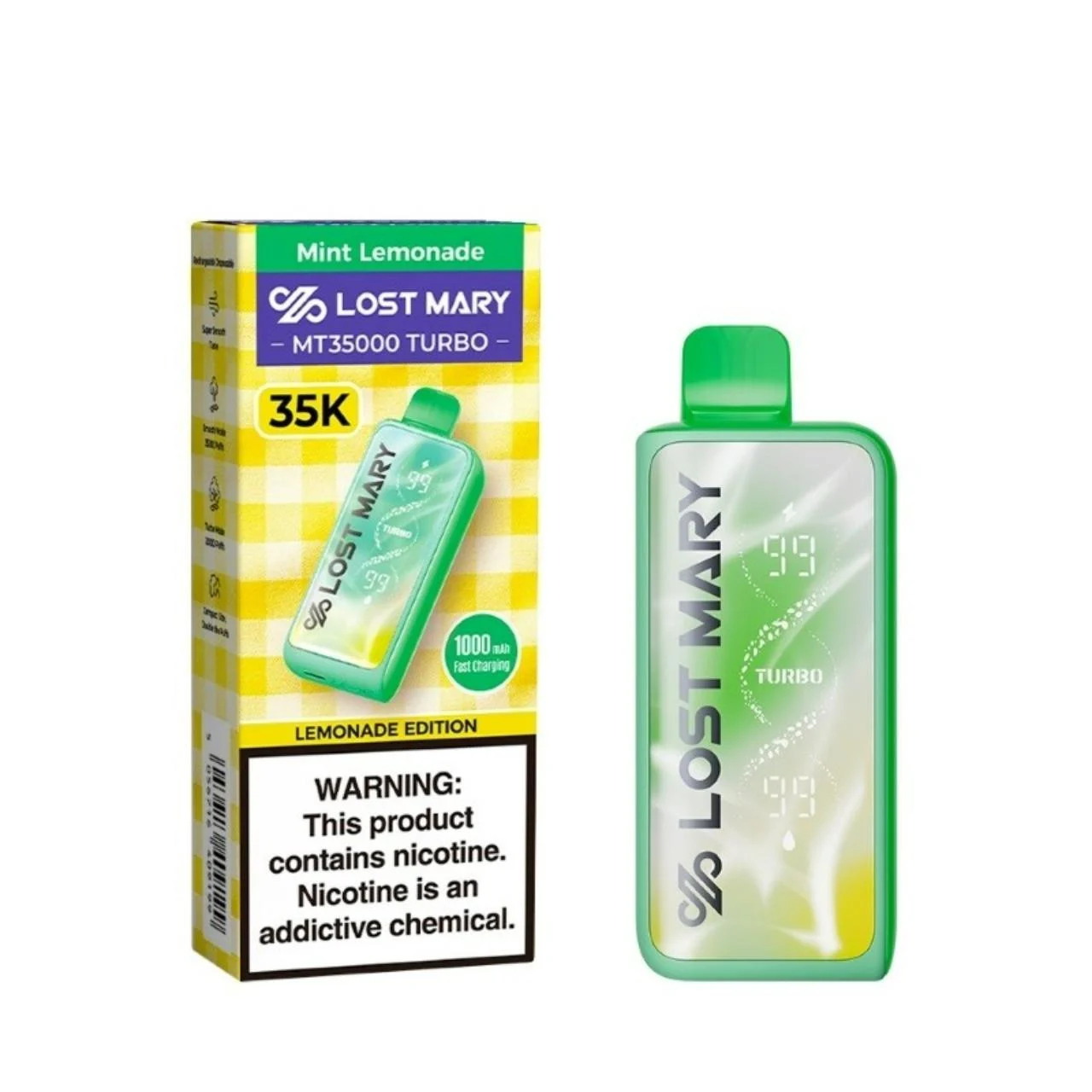 Lost Mary Mint Lemonade disposable vape, Lost Mary MT35000 Turbo 35K Disposable Vape, wholesale