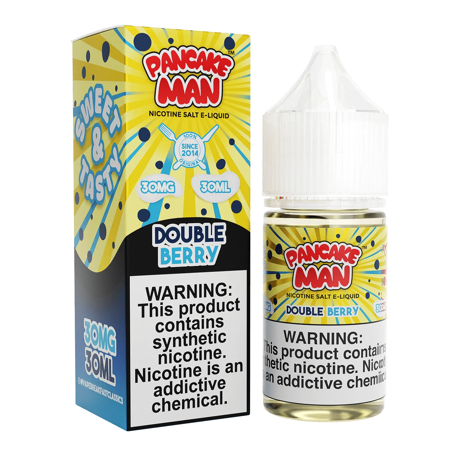 Pancake Man Double Berry salt nicotine e-liquid, Pancake Man Salt E-Liquid - 30mL, wholesale