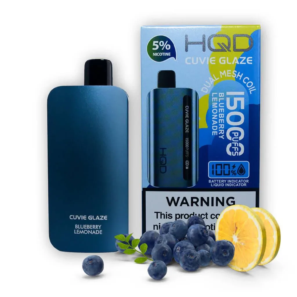 HQD Blueberry Lemonade disposable vape, HQD Cuvie Glaze 15K Disposable Vape, wholesale