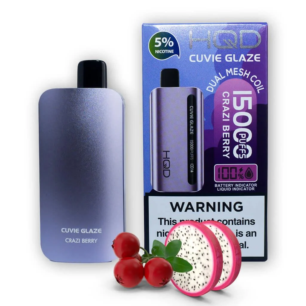 HQD Crazi Berry disposable vape, HQD Cuvie Glaze 15K Disposable Vape, wholesale