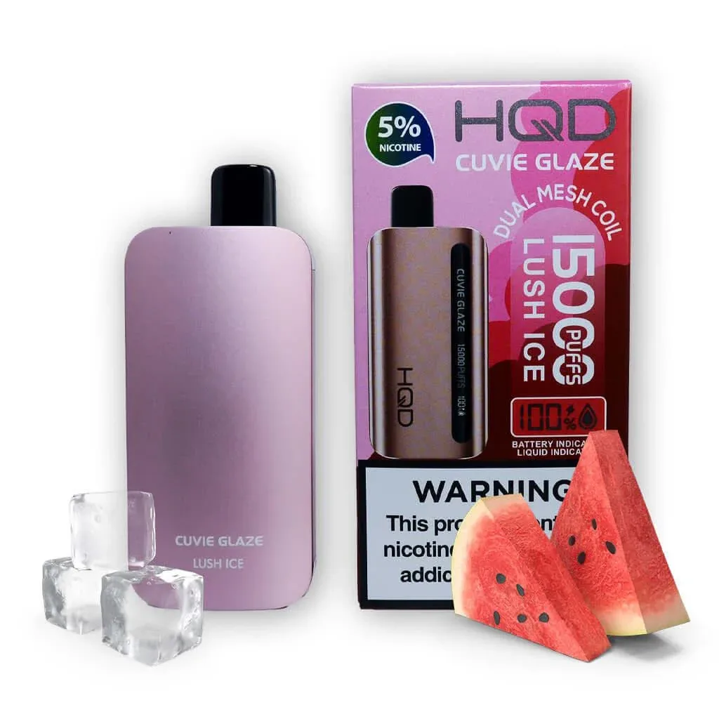 HQD Lush Ice disposable vape, HQD Cuvie Glaze 15K Disposable Vape, wholesale