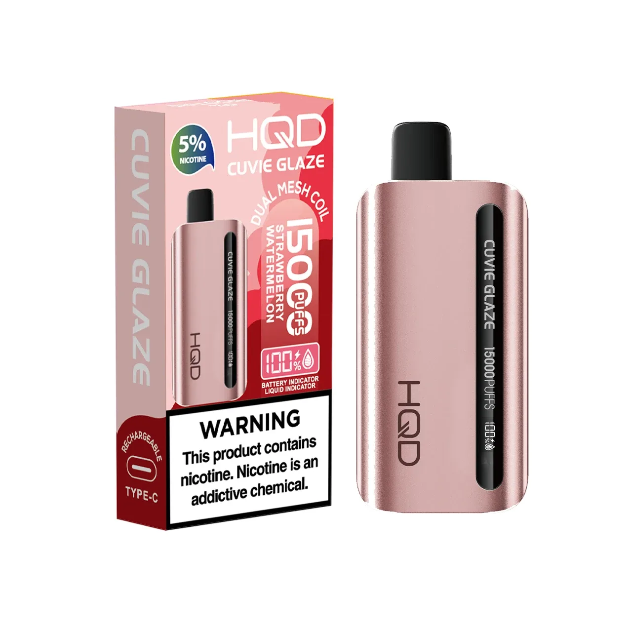 HQD Strawberry Watermelon disposable vape, HQD Cuvie Glaze 15K Disposable Vape, wholesale