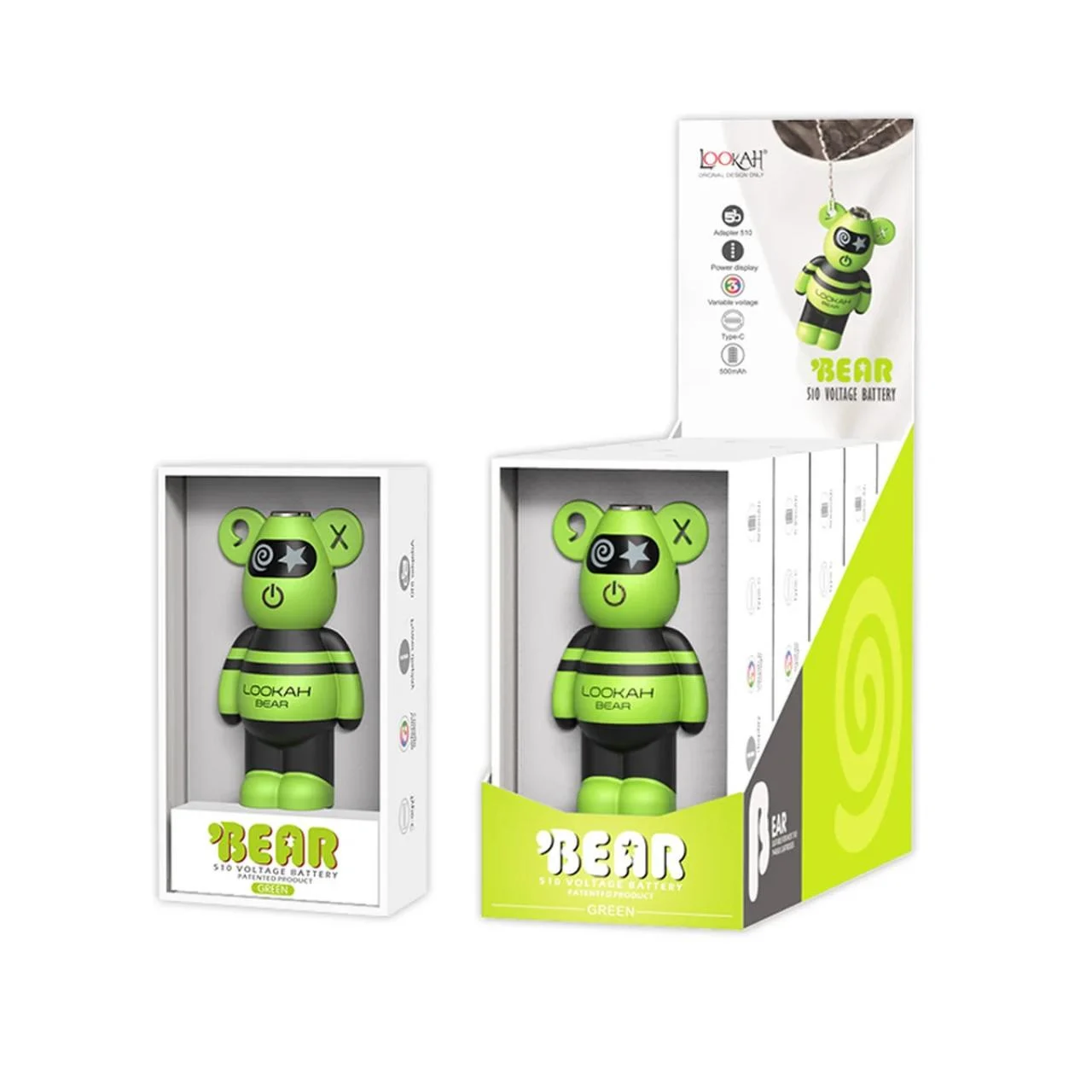 Lookah Green batterie, Lookah Bear 510 Battery, wholesale