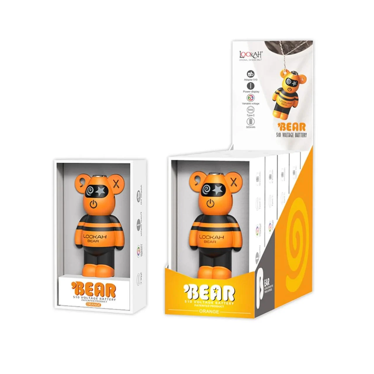 Lookah Orange batterie, Lookah Bear 510 Battery, wholesale