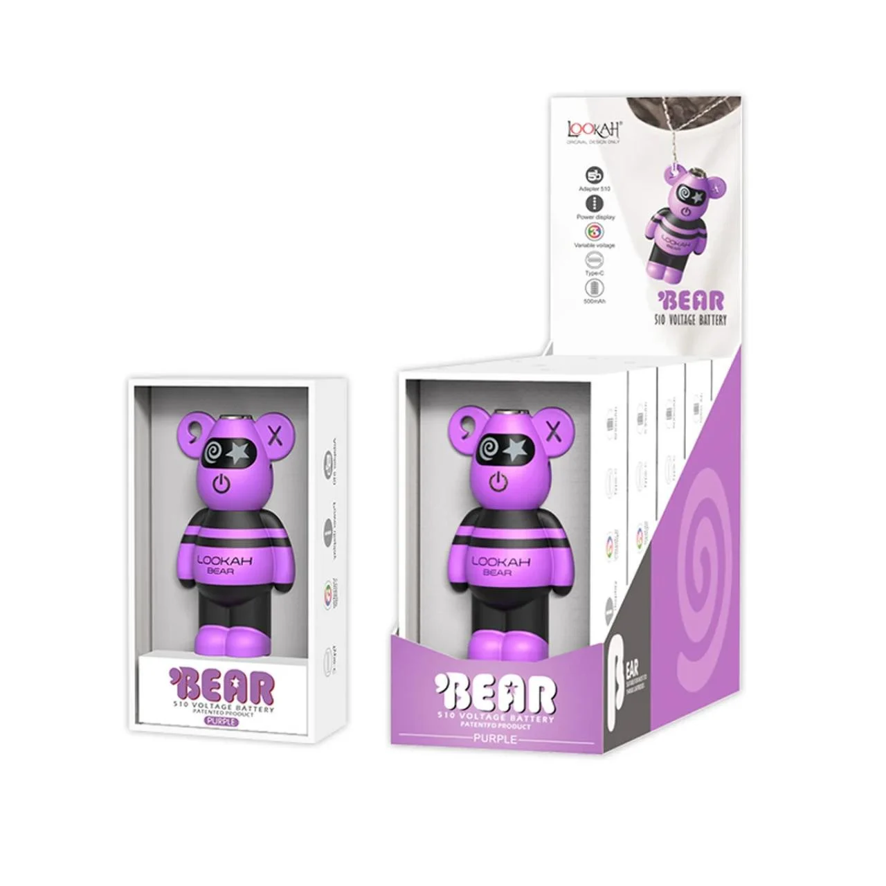 Lookah Purple batterie, Lookah Bear 510 Battery, wholesale
