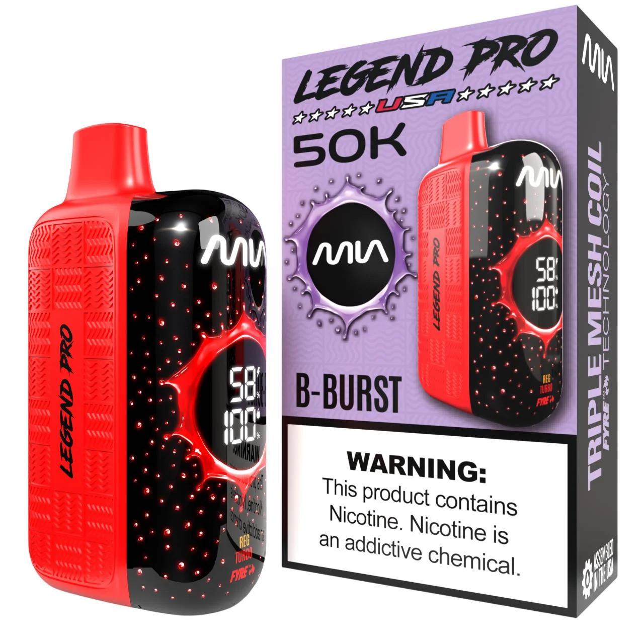 MIA B-Burst disposable vape, MIA Legend Pro 50K Disposable Vape, wholesale