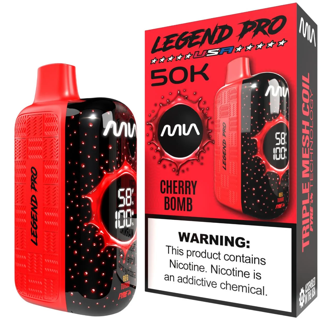 MIA Cherry Bomb disposable vape, MIA Legend Pro 50K Disposable Vape, wholesale