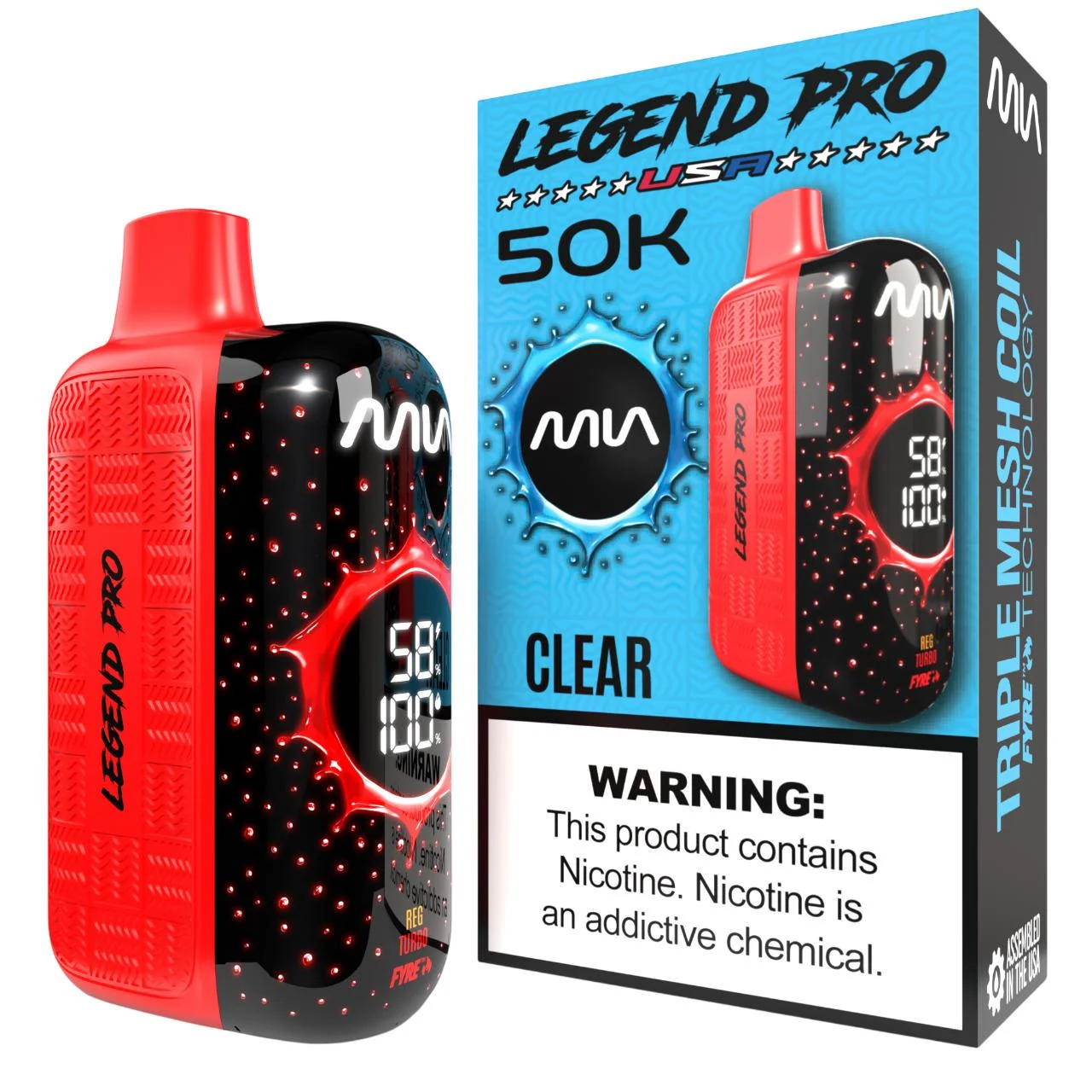 MIA Clear disposable vape, MIA Legend Pro 50K Disposable Vape, wholesale