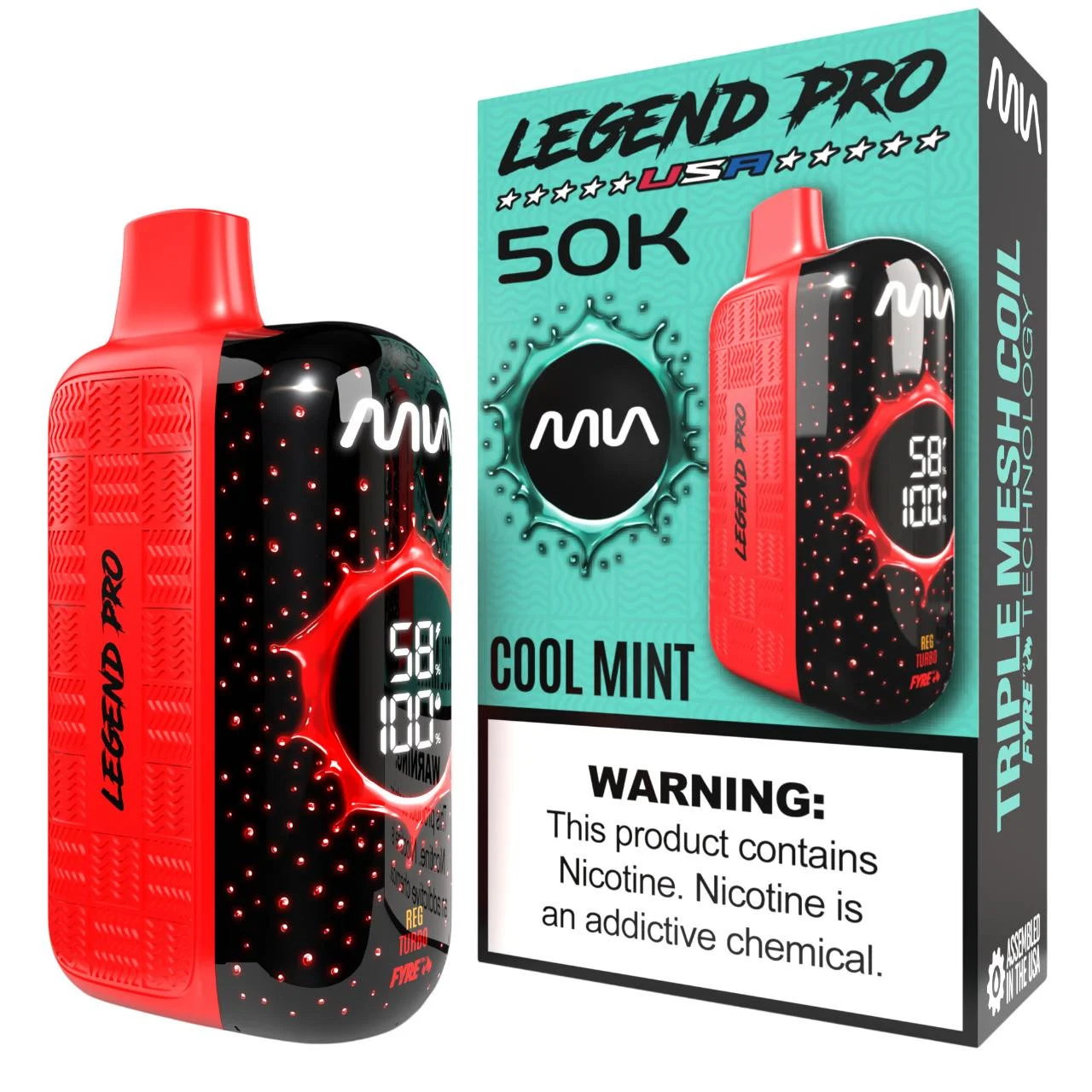 MIA Cool Mint disposable vape, MIA Legend Pro 50K Disposable Vape, wholesale