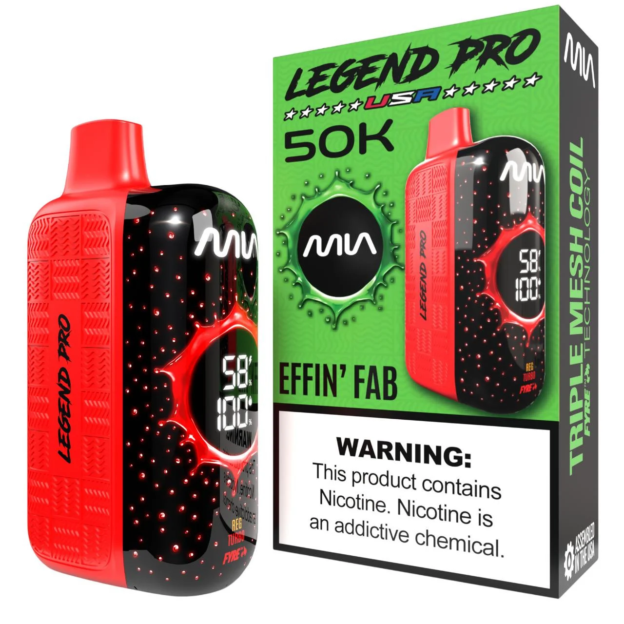 MIA Effin' Fab disposable vape, MIA Legend Pro 50K Disposable Vape, wholesale