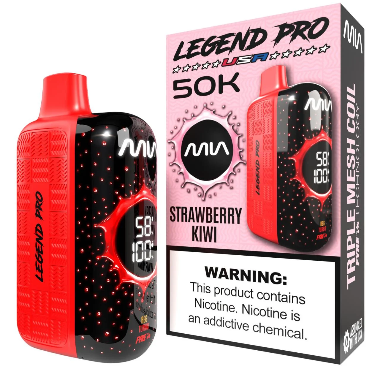 MIA Strawberry Kiwi disposable vape, MIA Legend Pro 50K Disposable Vape, wholesale