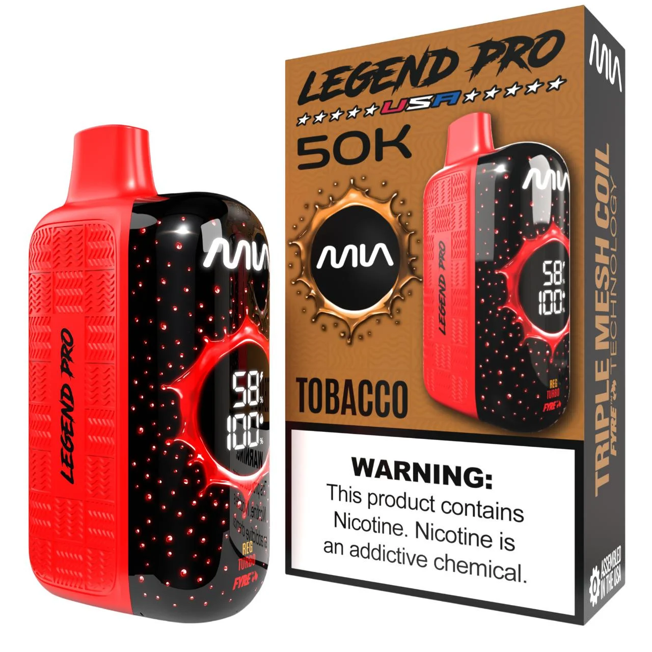 MIA Tobacco disposable vape, MIA Legend Pro 50K Disposable Vape, wholesale