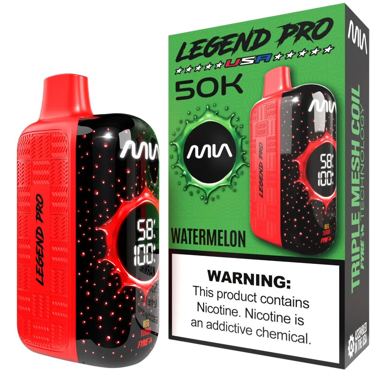 MIA Watermelon disposable vape, MIA Legend Pro 50K Disposable Vape, wholesale