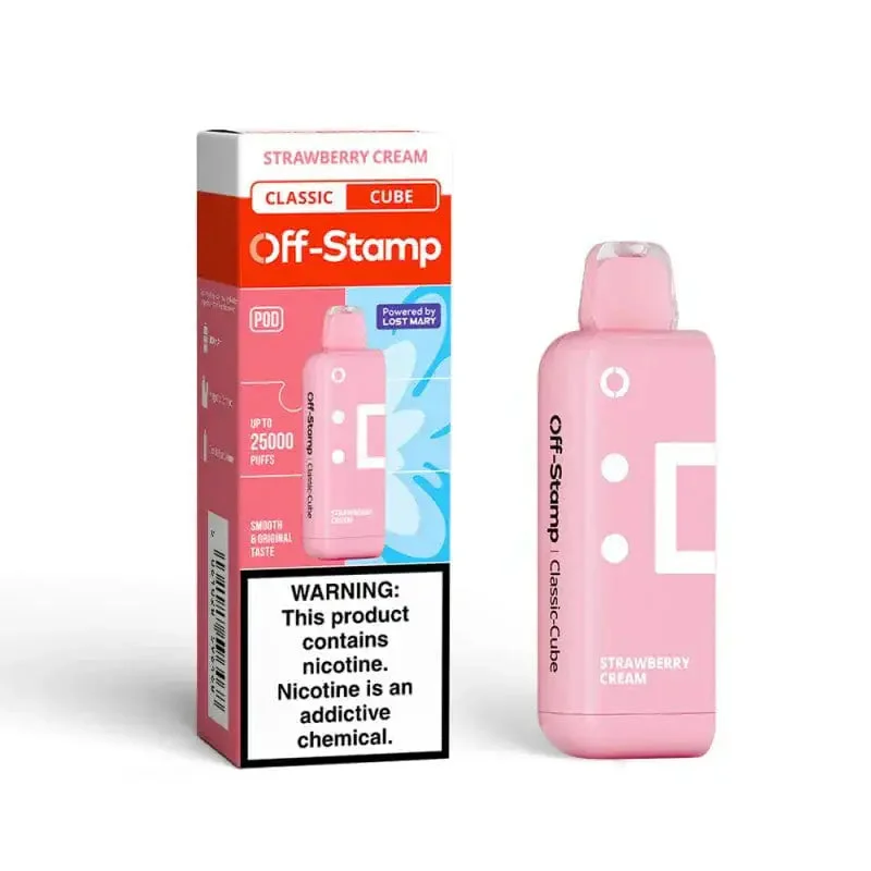 Off Stamp Strawberry Cream disposable vape, Off Stamp X-Cube Classic Cube 25K Disposable Vape Pod, wholesale