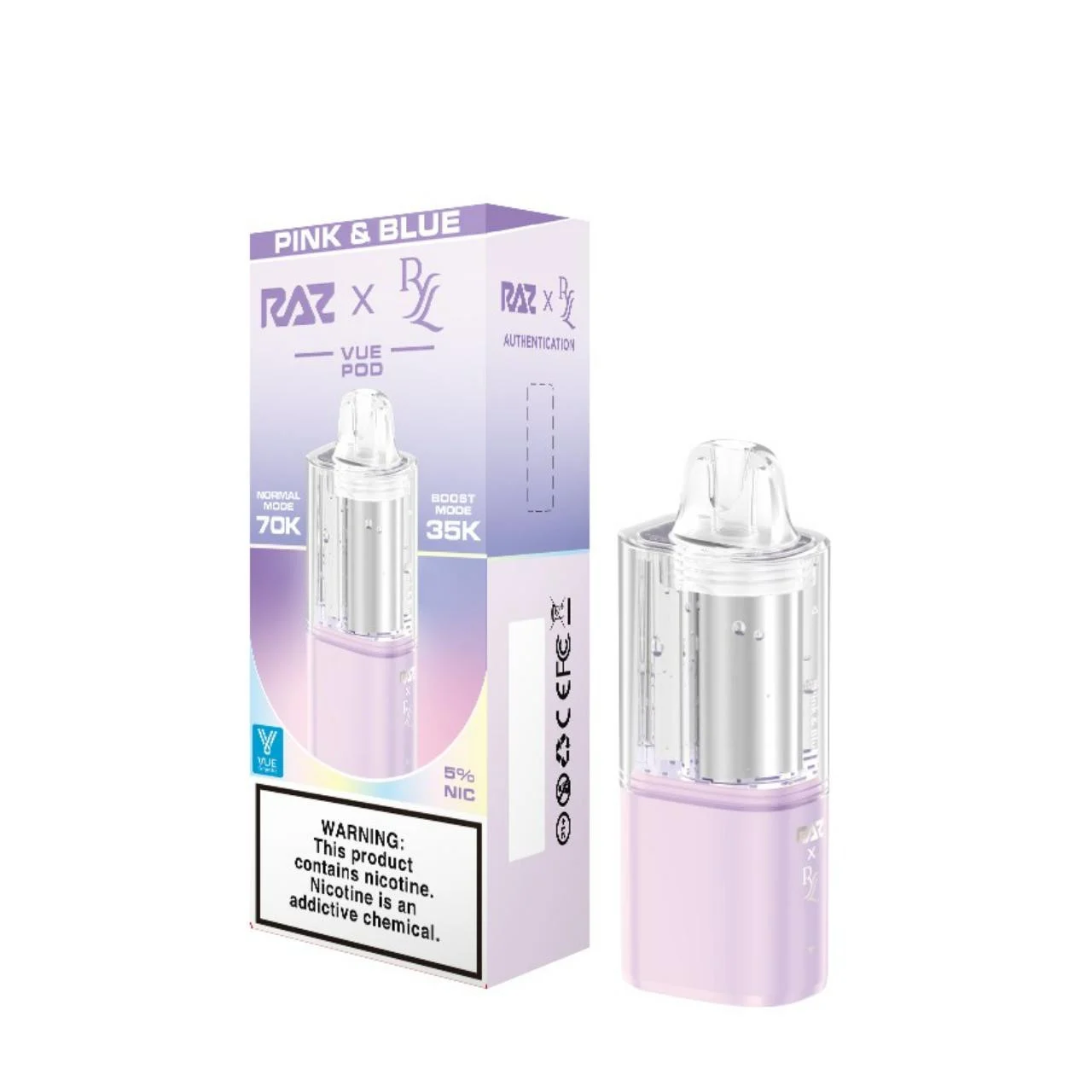 RAZ Pink & Blue disposable vape, RAZ x RYL VUE 70K Disposable Vape Pod, wholesale