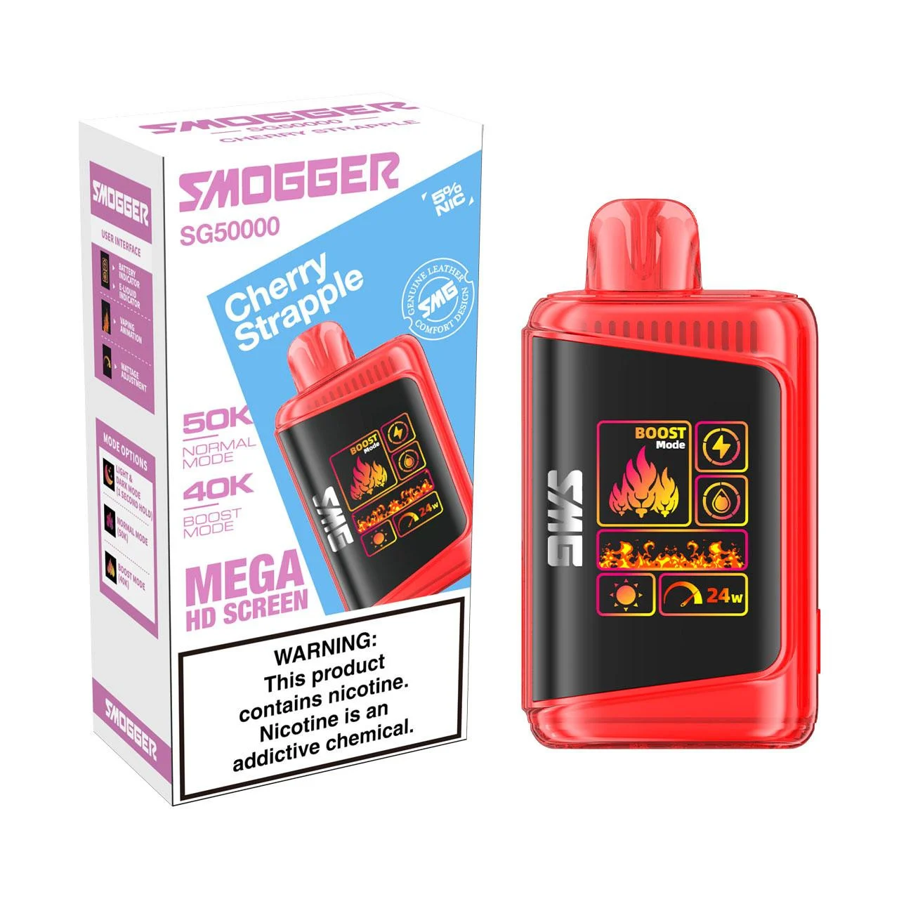 Smogger Cherry Strapple disposable vape, Smogger SG 50K Disposable Vape, wholesale