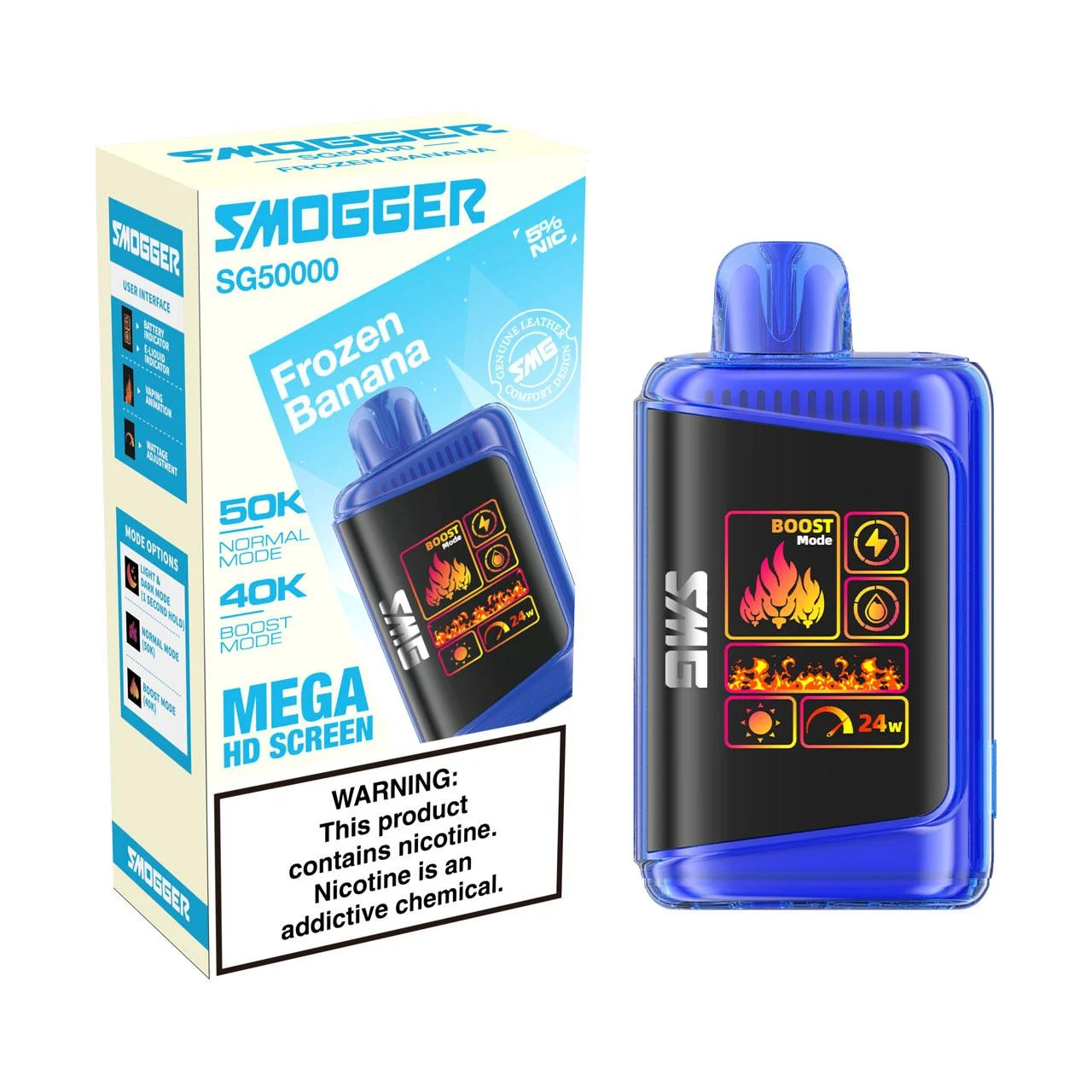 Smogger Frozen Banana disposable vape, Smogger SG 50K Disposable Vape, wholesale