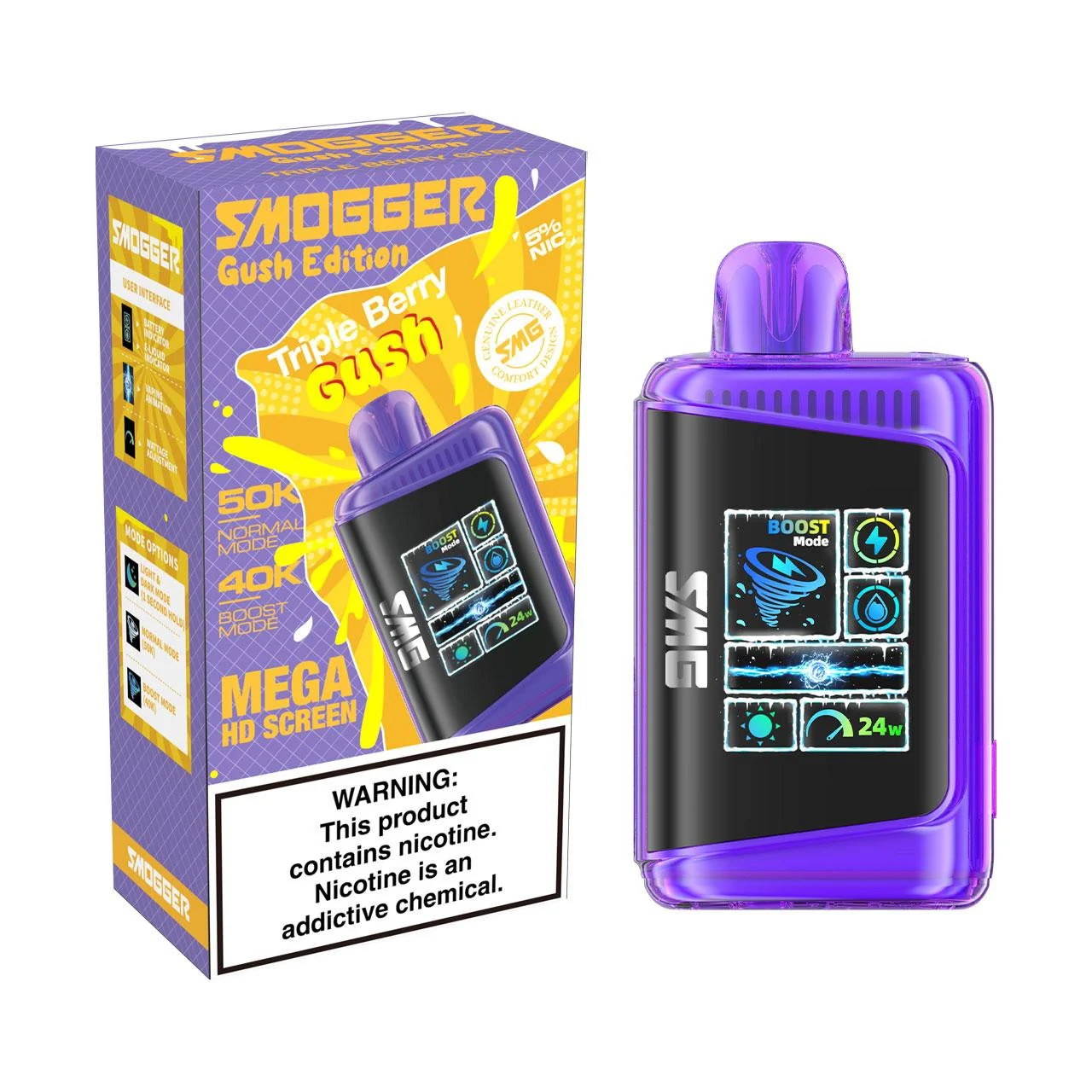 Smogger Triple Berry Gush disposable vape, Smogger SG 50K Disposable Vape, wholesale