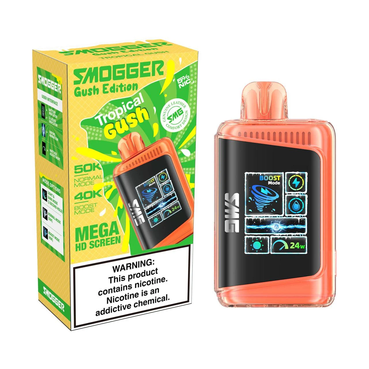 Smogger Tropical Gush disposable vape, Smogger SG 50K Disposable Vape, wholesale