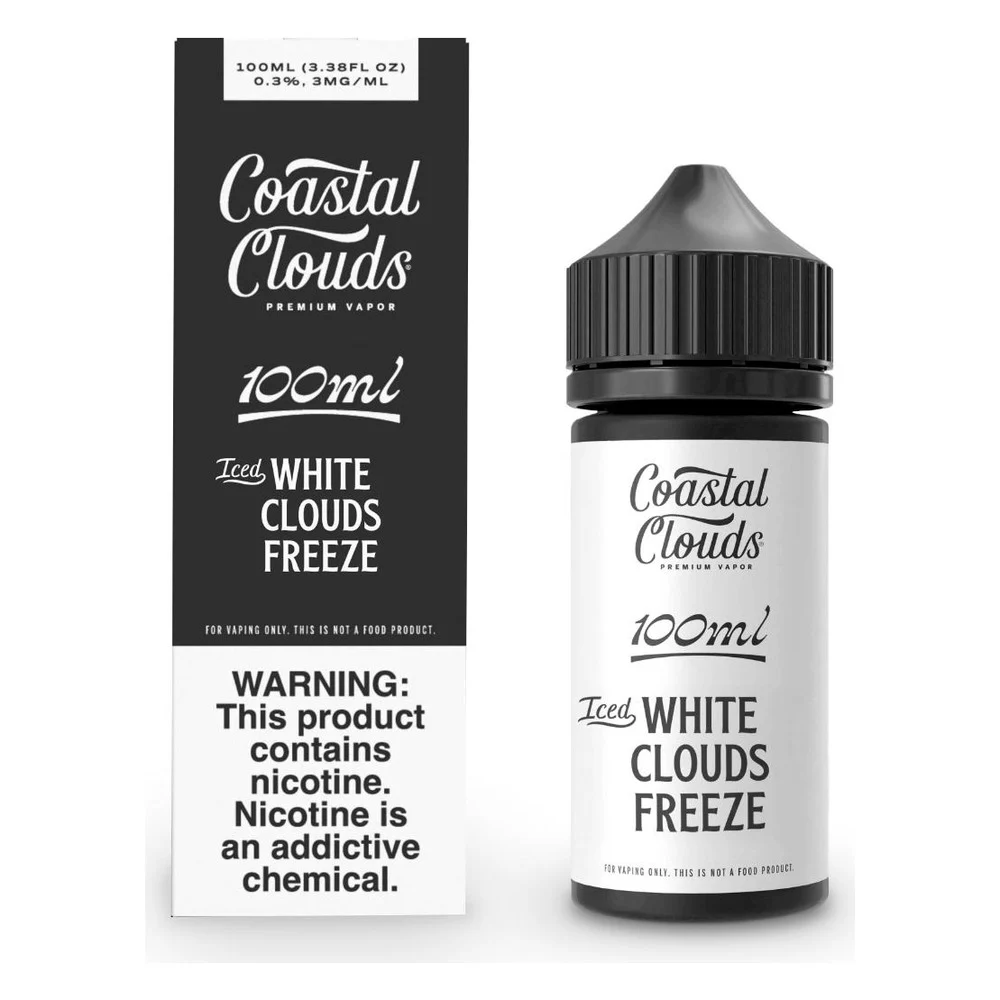 Coastal Clouds Iced White Clouds Freeze freebase e-liquid, Coastal Clouds Iced E-Liquid - 100mL, wholesale