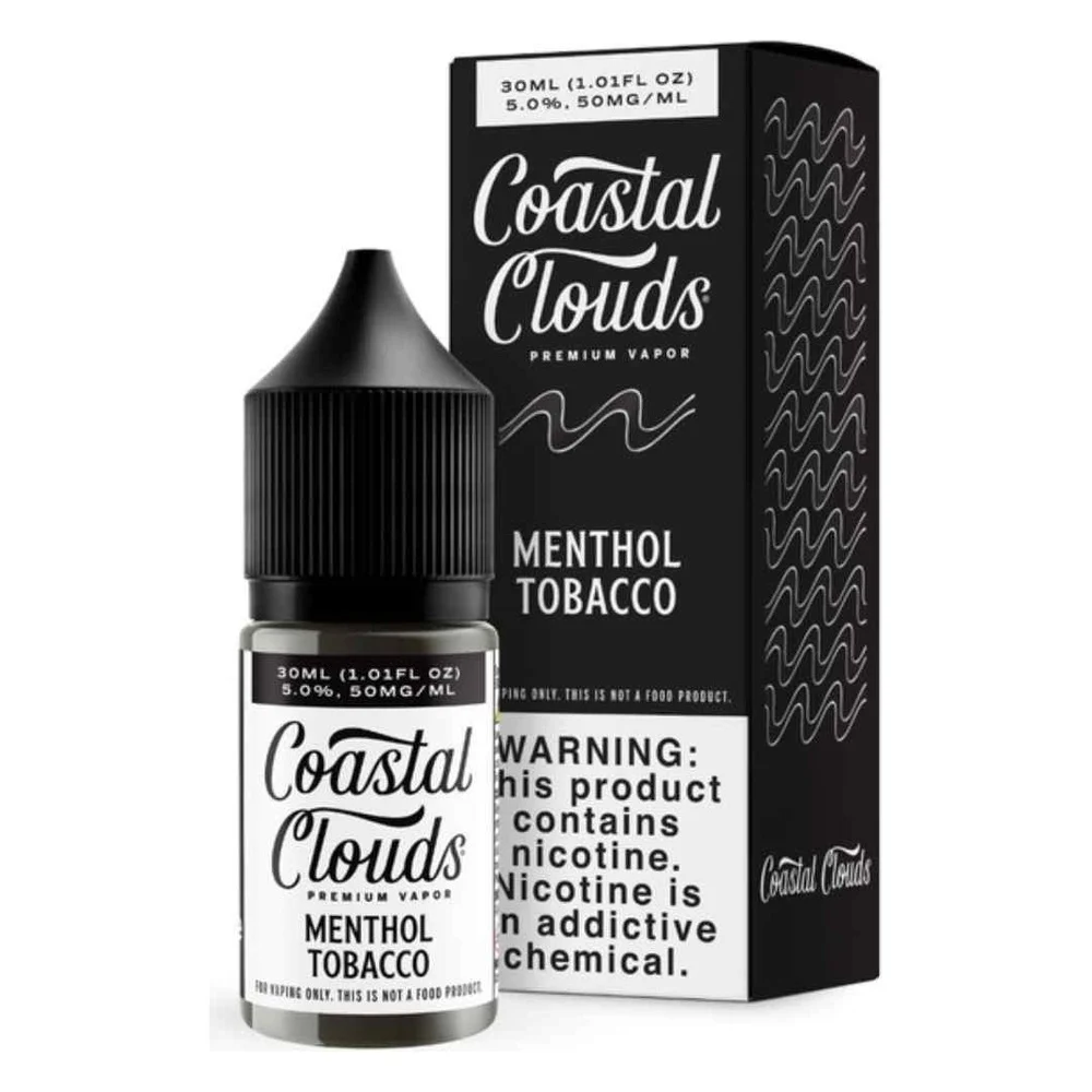 Coastal Clouds Menthol Tobacco salt nicotine e-liquid, Coastal Clouds Salt E-Liquid - 30mL, wholesale