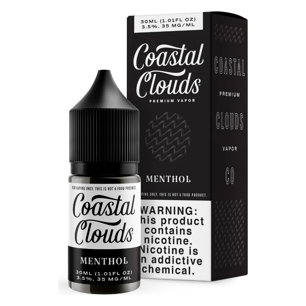 Coastal Clouds Menthol salt nicotine e-liquid, Coastal Clouds Salt E-Liquid - 30mL, wholesale
