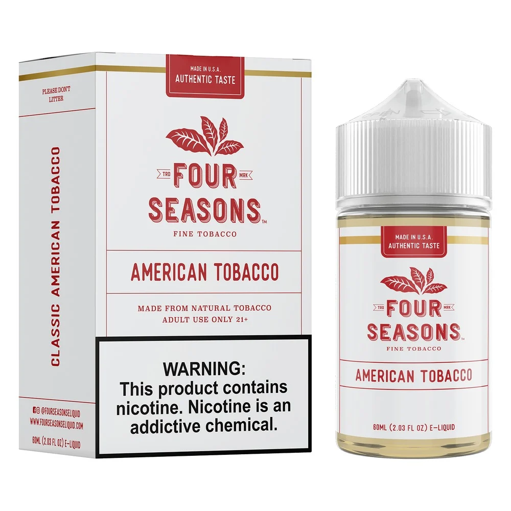 Four Seasons American Tobacco freebase e-liquid, Four Seasons E-Liquid - 60mL, wholesale
