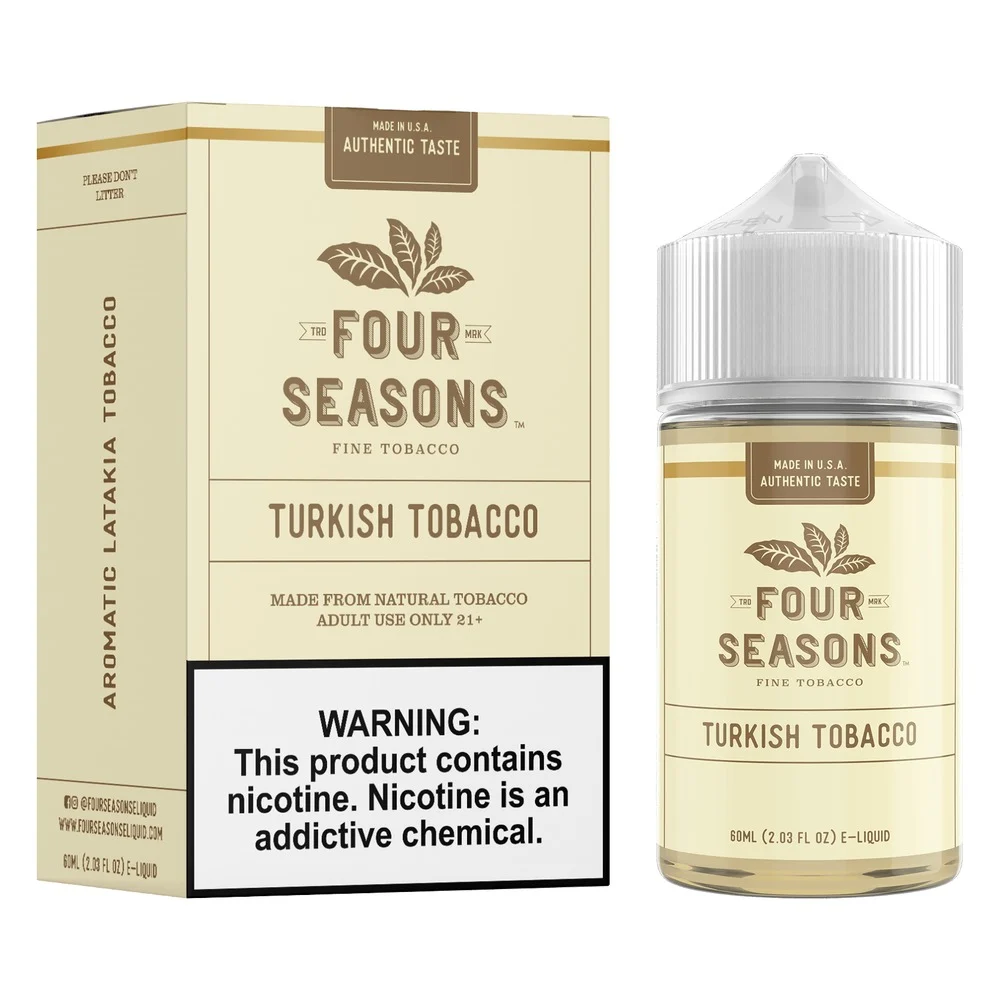 Four Seasons Turkish Tobacco freebase e-liquid, Four Seasons E-Liquid - 60mL, wholesale