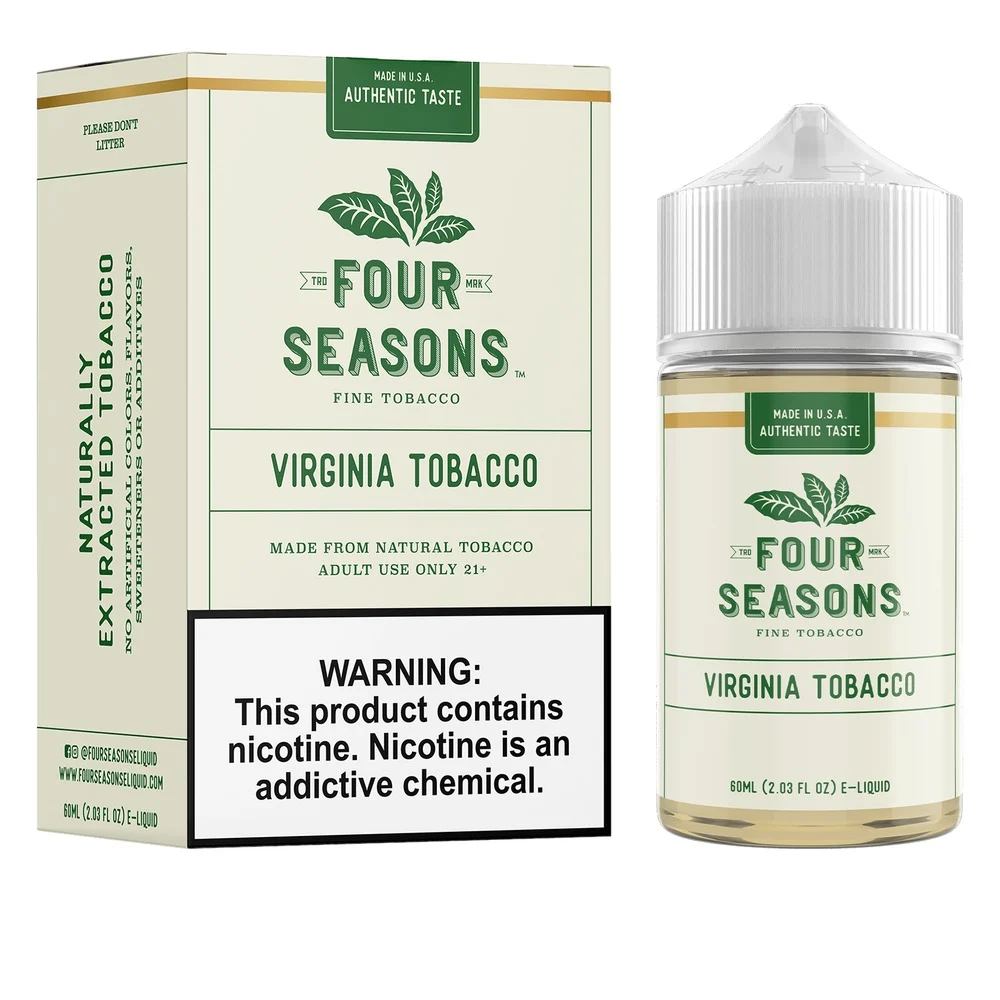Four Seasons Virginia Tobacco freebase e-liquid, Four Seasons E-Liquid - 60mL, wholesale