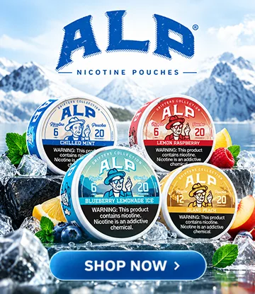 ALP tobacco-free nicotine pouches wholesale: 2 lines across 12 flavors - ALP Nicotine Pouches in 3mg, 6mg and 9mg, and ALP Drifters in 6mg and 12mg. 20 pouches per can, sold in 5-can packs. Licensed retailers, no minimum order.