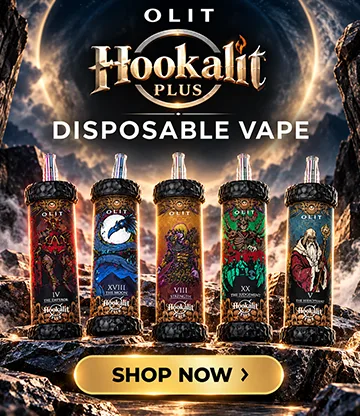 OLIT Hookalit wholesale: 4 disposable vapes across 61 flavors - Hookalit 40K, Pro 60K, Plus 100K and Mega 200K, 40,000 to 200,000 puffs, 0.35% (3.5mg), 30mL to 80mL, USB-C rechargeable with puff display. Licensed retailers, no minimum order.